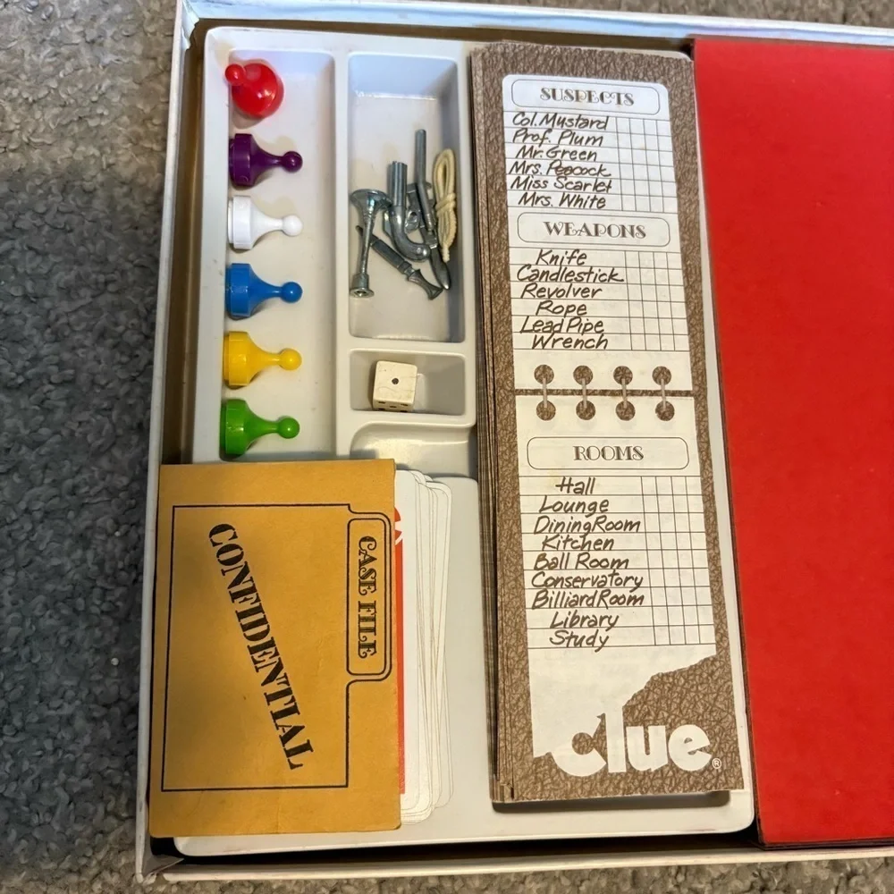 Vintage Parker Brothers Clue Board Game 1972 Detective Murder Mystery